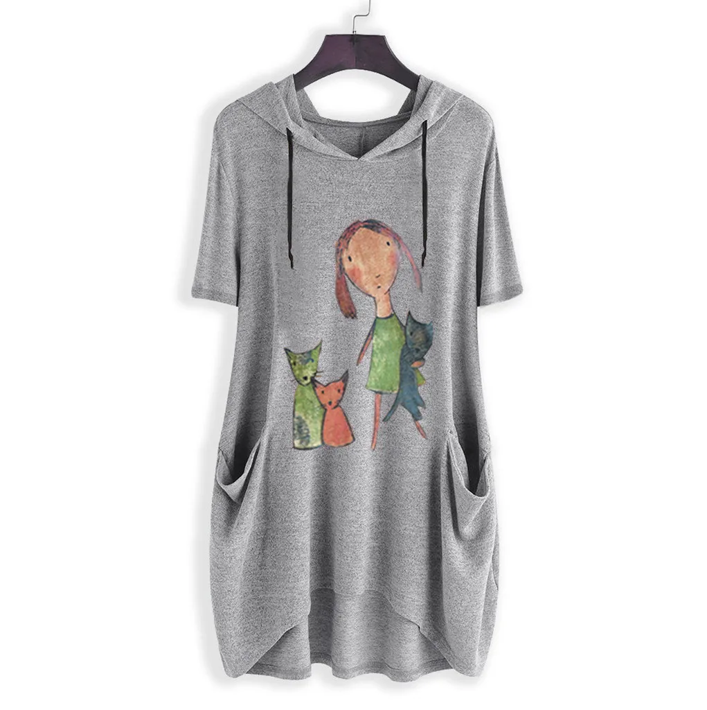 Новинка женские футболки плюс размер повседневные для девушек с принтом