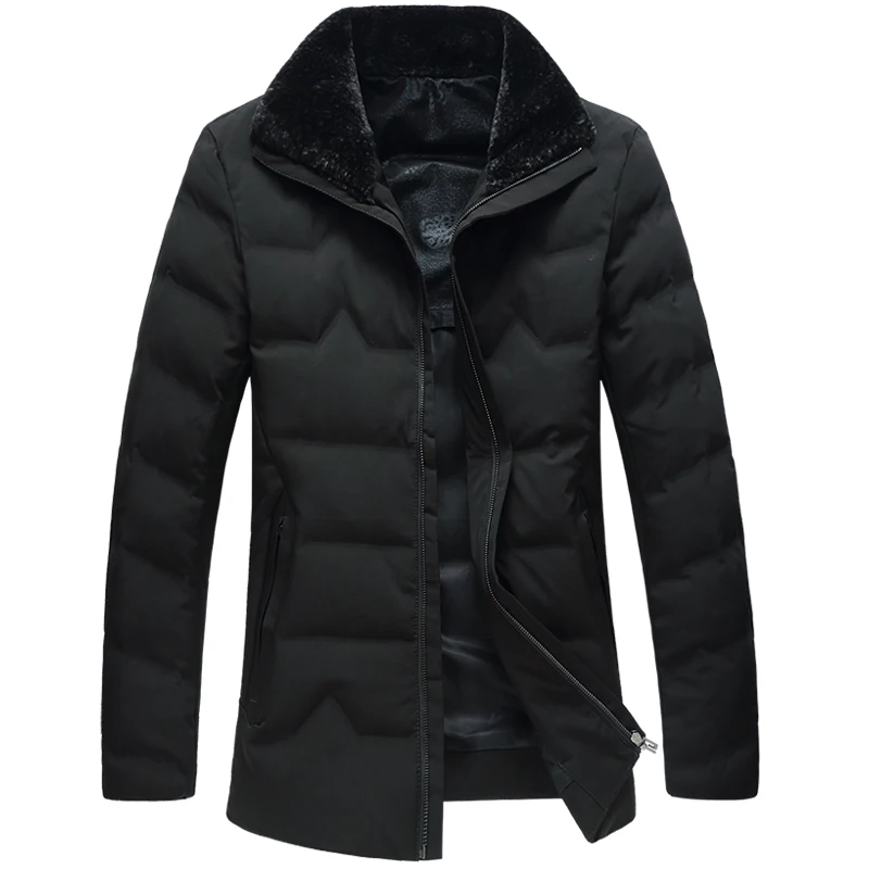 Мужская парка пальто зимняя куртка мужская Тонкая утепленная меховая верхняя
