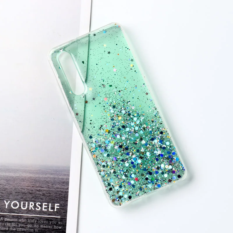 Green 004 Чехол сверкающий с блестками для huawei Nova 5T 5i 3i 4 Honor 20s 10i V20 P10 P30 Pro P8 P9 Lite P Smart Z Y7 Y9 Prime чехол - Цвет: Green 004