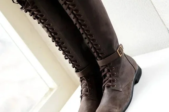 Мужские кожаные ботинки среднего возраста ботильоны в викторианском стиле эпохи