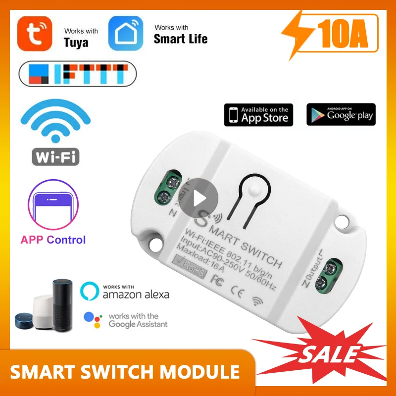 

Tuya Wireless Switches 10A Wifi Smart Switches Timer Voice Control Automation Compatible Work With Alexa Google Home Smart Home