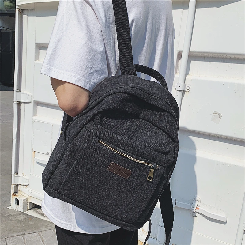 

PB2549 Canvas backpack men's simple casual Korean version of all-match men's small backpack