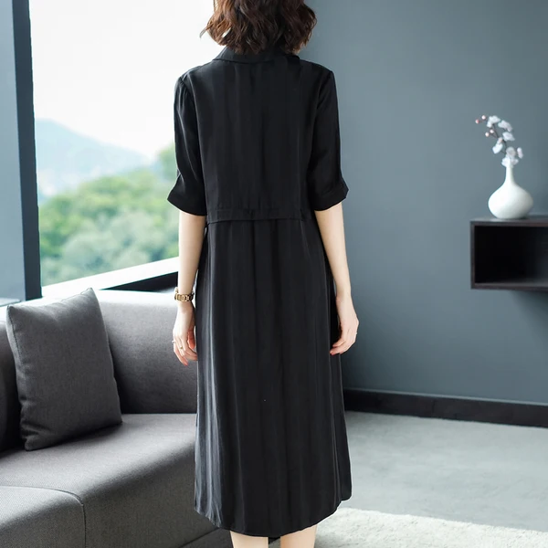 

COIGARSAM 3XL Plus Size Women Long dress New Summer Dresses Black 8556