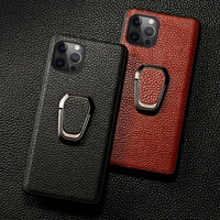 genuine litchi grain leather phone case for iphone 13 pro max 12 mini 11 12 pro max x xs xr 7 8 plus se 3 2020 magnetic cover