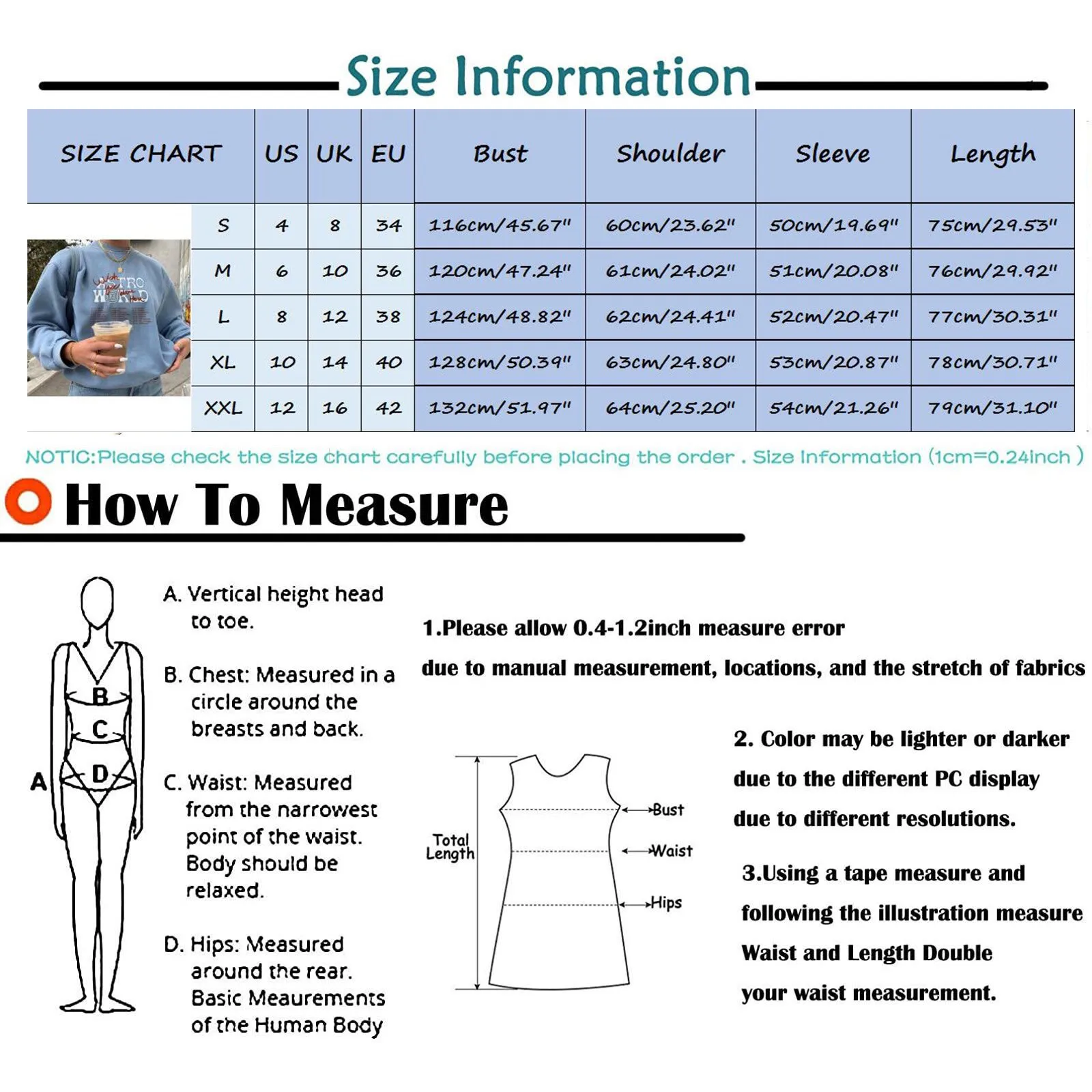 Толстый теплый свитшот для женщин синий с принтом Astro World свободные пуловеры