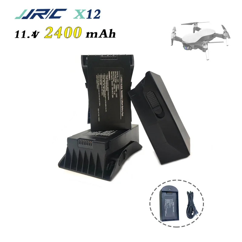 Original X12 EX4 Battery 11.4V 2400mAh D01011 for JJRC X12 EX4 FPV Brushless RC Drone Battery Parts LiPo Battery With Charger
