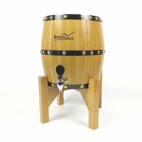 5 liters oak wood beer barrel dispenser with stainless steel liner bt40