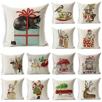 christmas santa reindeer pillow case dog throw claus cover dear cushion sofa pillow case