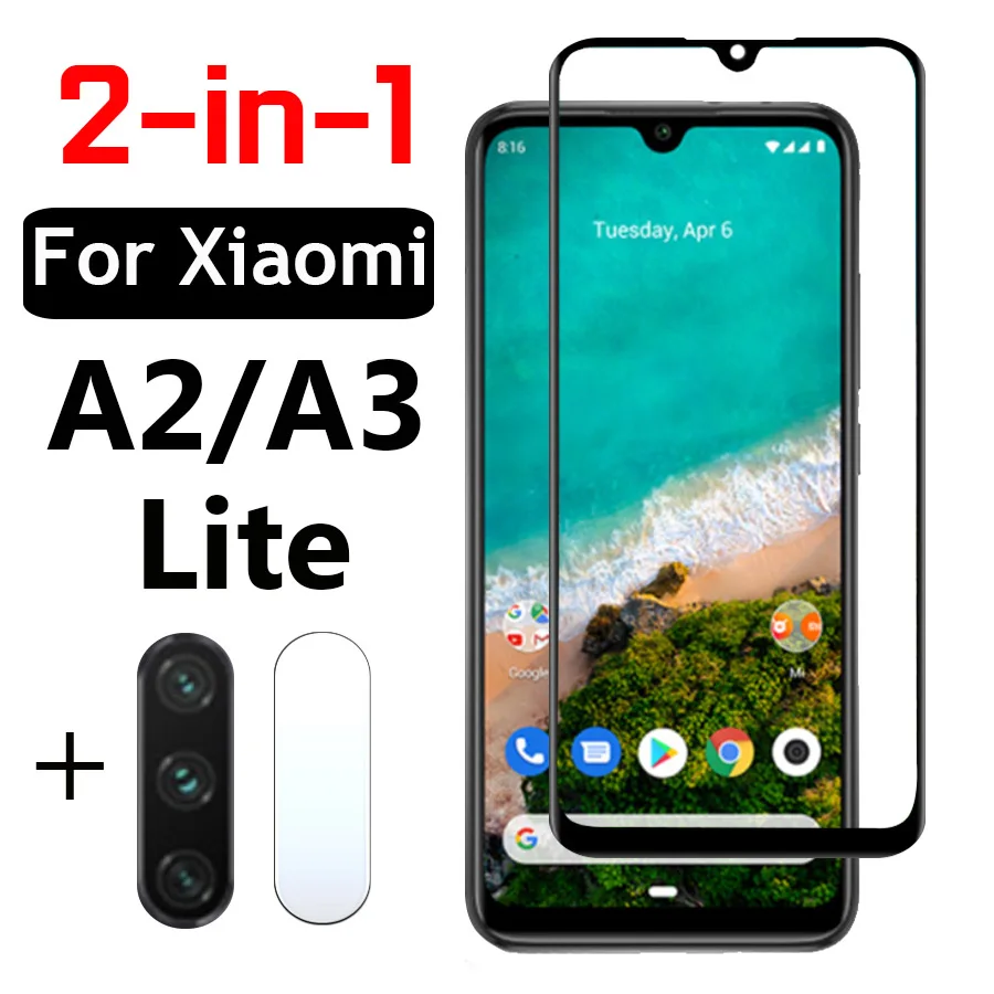 2в1 Защитное стекло для xiaomi mi a3 a2 lite ksio xio read a 3 2 Защитная камера с объективом камеры