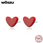 Женские серьги-гвоздики в форме сердца из стерлингового серебра 925 пробы