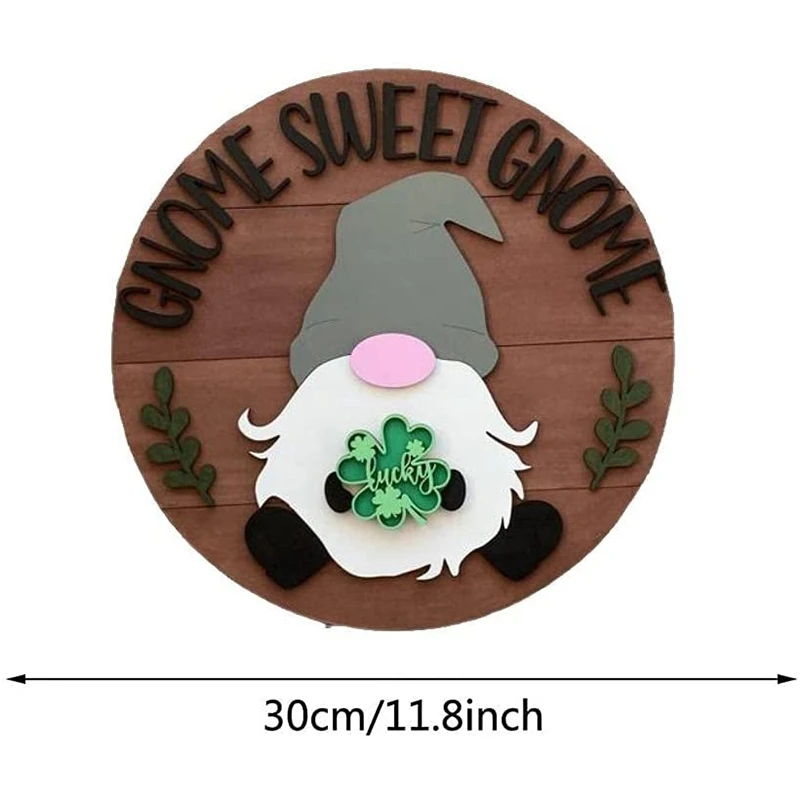 

Cute Door Hanger-Home Sweet Gnome - Welcome Sign Front Door Hanger, Welcome Sign for Farmhouse, Gnome Door Hanger, 30cm