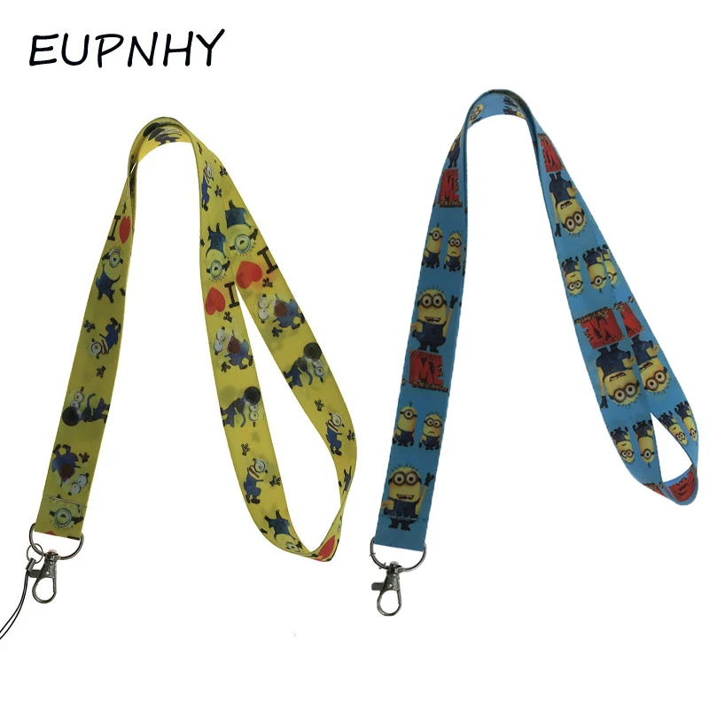 EUPNHY 1Pc Despicable Me Keychain Lanyard Mobile Phone Hanging Strap Lanyards Keys ID Pass Card USB MP3 Holder | Украшения и