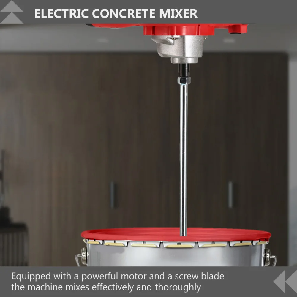 

1set 6 Adjusting Paint Mixer Cement Putty Powder Mixer US Plug (Red)