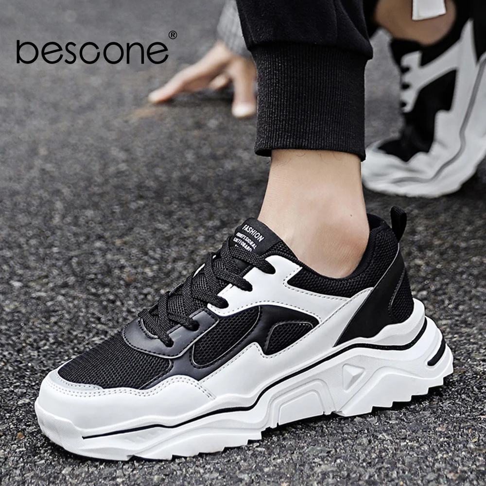 BESCONE/модные кроссовки для мужчин сезон весна-осень уличная дышащая обувь на