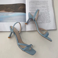 sandal womens high heeled 2021 new summer clip toe thin heel slip on brand women shoes sandals for girls flip flops lady shoe