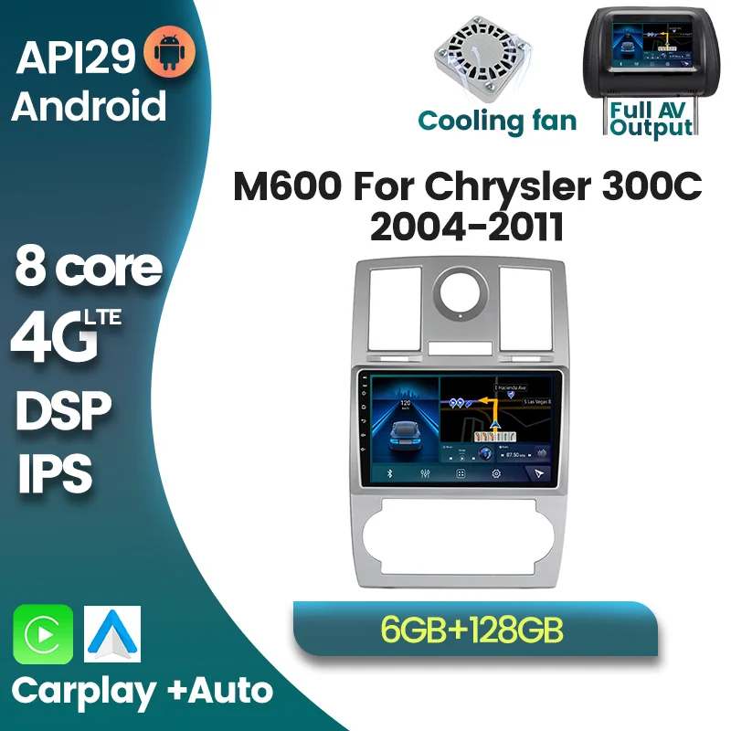 Android 10 DSP otomobil radyosu multimedya Video oynatıcı Chrysler Aspen için 300C 2004 2005 2006 2007 2008 GPS Navi otomobil radyosu Carplay