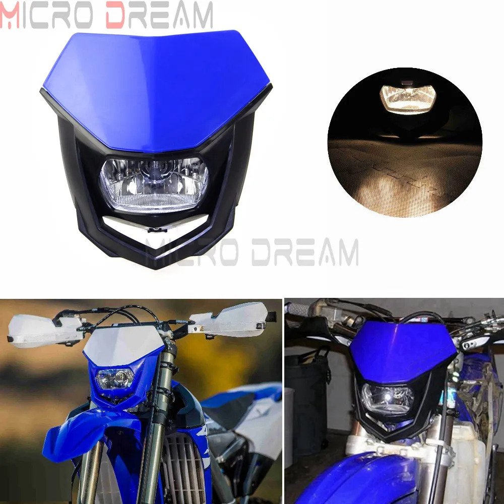 Передняя фара Enduro Cross Halo Blue Off Road Dual Sports обтекатель для XR125 XT350 WR250 WR426 YZ450 DRZ400SM| |