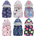 2021 новый жилет для девочек осенне-зимний теплый бархатный жилет с капюшоном для девочек, Детское пальто детский подарок на день рождения