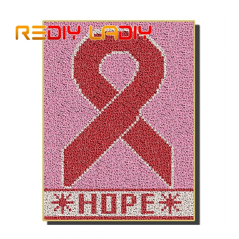 Набор крючков с застежкой ковер вязаный крючком Розовый из акриловой пряжи