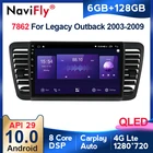 Автомобильное радио, мультимедийный видеоплеер, GPS-навигатор, 6G + 128G QLED 4G LTE Carplay Android 10 для Subaru Outback 3 Legacy 4 2004-2009
