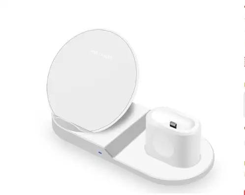 white Новинка 3 в 1 Быстрое беспроводное зарядное устройство для Apple Watch 4 3 2 1 Airpods QI Беспроводное зарядное устройство док-станция для iPhone XR XS MAX Быстрая зарядка - Тип штекера: white