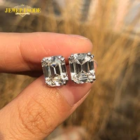 jewepisode 100 925 sterling silver asscher cut simulate moissanite womens earrings engagement fine jewelry stud earrings gift