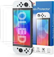 heystop screen protector for nintendo switch oled model 3 pack clear protection filmanti scratchbubble free glass film 0 25 mm