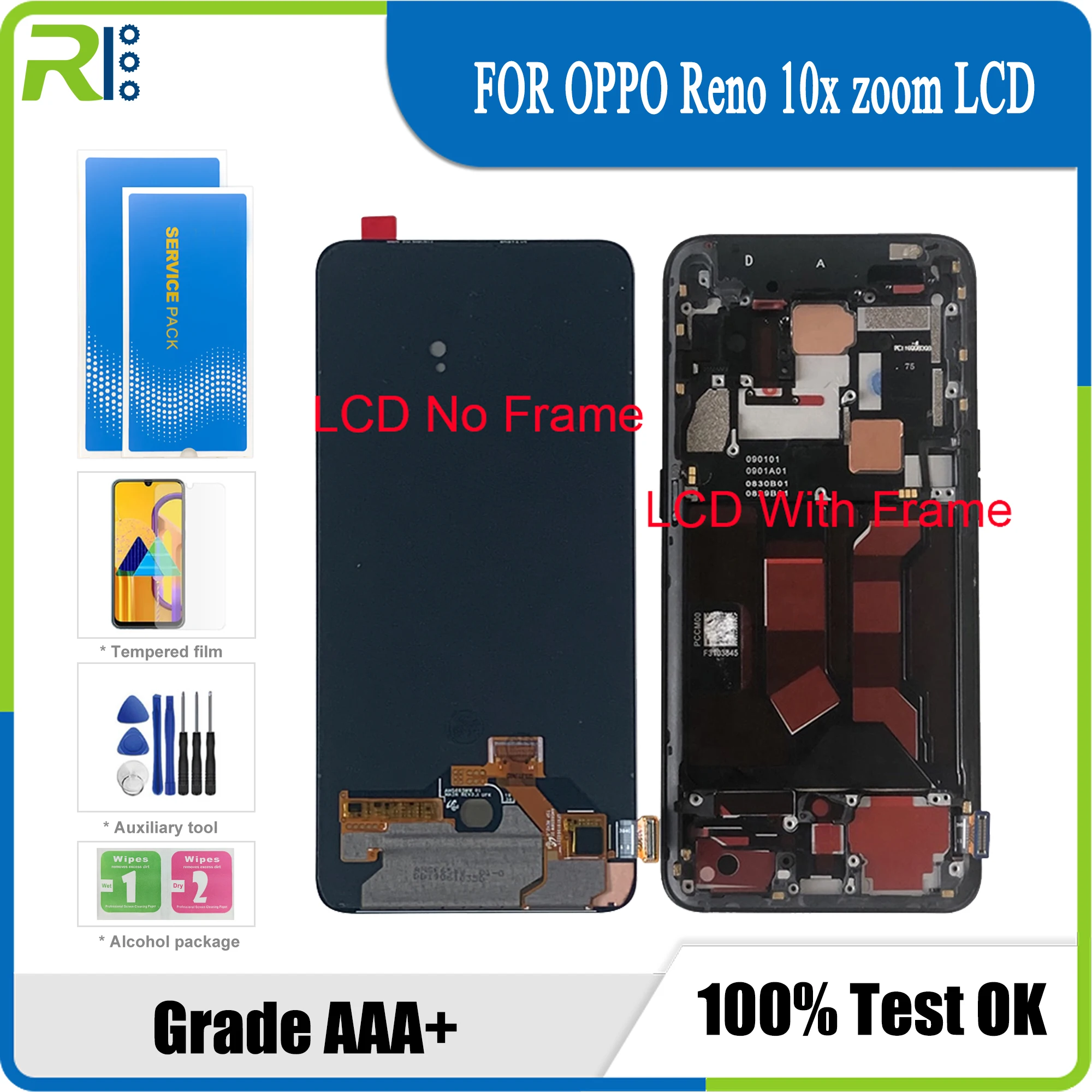 

6,6 "оригинальный Amoled M & Sen для Oppo Reno 10x zoom ЖК-экран Rahmen + сенсорная панель дигитайзер для oppo Reno 10x Zoom дисплей