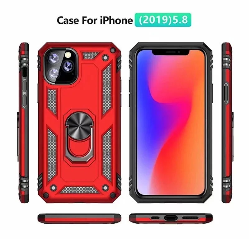 Чехол для iphone 11 Pro Max 7 8 6 6S Plus, роскошный защитный чехол с магнитным кольцом, силиконовый чехол для телефона для iphone X, XR, XS, Max, задняя крышка, чехол