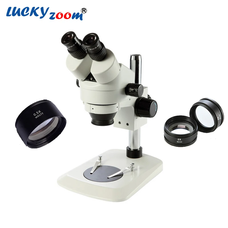 Luckyzoom 3.5X-90X сектора Подставки стерео бинокулярного микроскопа SZM0.5X 2.0X вспомогательный объектива pcb микроскоп