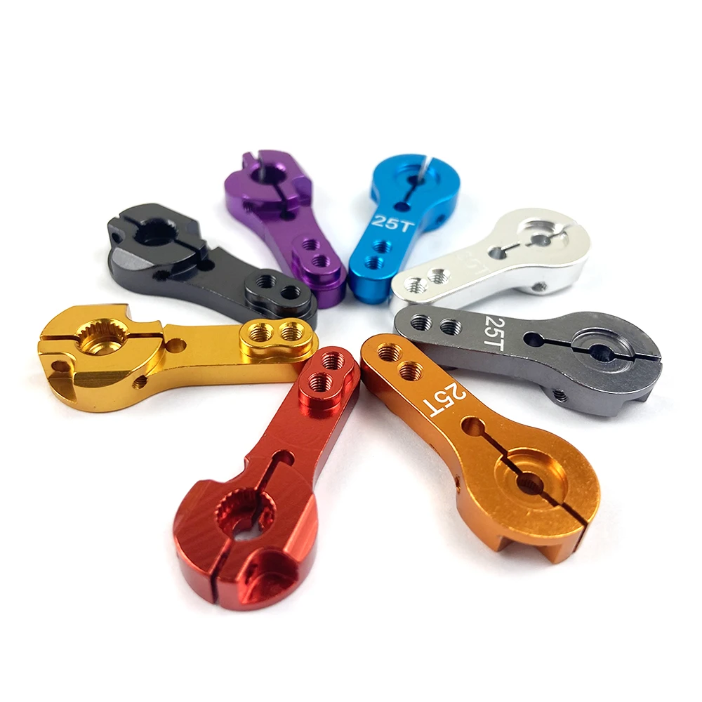 

1PC Aluminum Alloy Double Hole with Lock 25T Servo Arm Servo Steering Gear Metal Swing Arm for RC Model Car Crawler Servo Parts