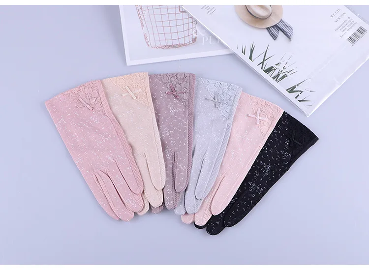 

Women Driving Gloves Lace Fingerless Gloves Summer Spring Stretch Sunscreen Anti-Uv Anti-Slip Glove Breathable Mittens