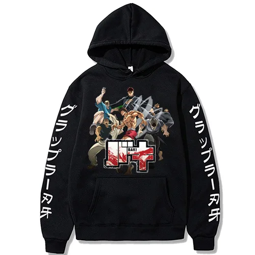 

Толстовка мужская Baki The Grappler, осенняя, с длинным рукавом, в японском стиле Харадзюку