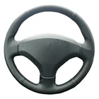 Ручное шитье чехол рулевого колеса автомобиля для Peugeot 308 старого Peugeot 408 Sport, самодельная обёртка для руля, кожа из микрофибры