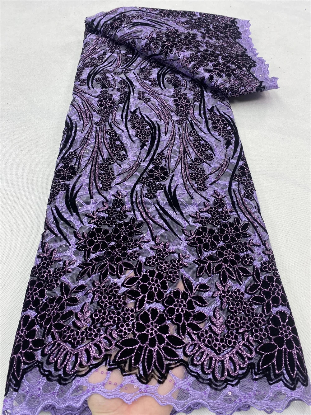 NI.AI африканская кружевная ткань высокого качества французская бархатная с