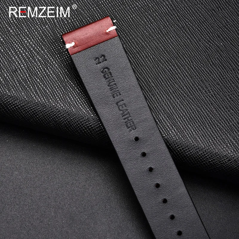 Ремешок REMZEIM из воловьей кожи для наручных часов винтажный сменный Браслет