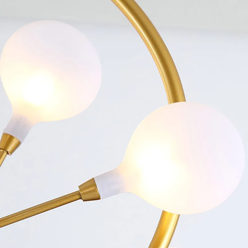 Modern Led Chandelier Glass Design Lamp Living Room Kitchen Dinning Light Fixtures Gold Decor Home Lighting Metal Lustre G4 | Лампы и