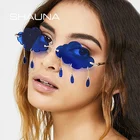 Женские солнцезащитные очки без оправы SHAUNA, солнцезащитные очки с цепочкой и кисточками, UV400