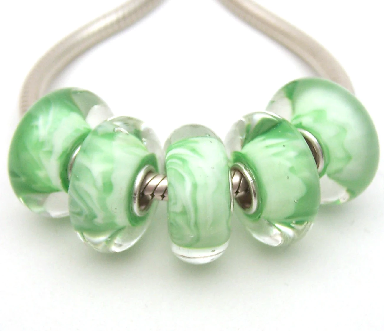 

YG2511 5X 100% Authenticity S925 Sterling Silver Beads Murano Glassbeads beads Fit European Charms Bracelet diy jewelry Lampwork