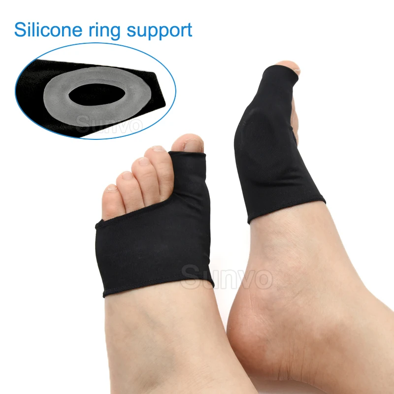 Sunvo Silicone Gel Hallux Valgus Care Pads for Bunion Orthopedic Sock Toe Separator Correction Foot Pain Relieve Sleeve Inserts