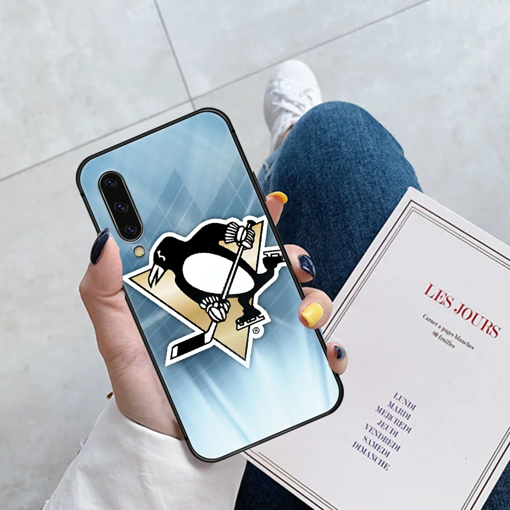 

Pittsburgh Penguin Phone Case For Huawei P Mate 10 20 30 40 Pro Lite Smart 2019 2021 black Cover 3D Bumper Silicone Back Trend