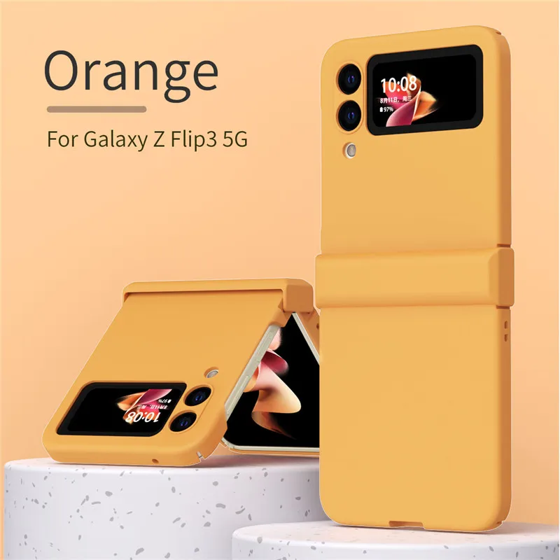 case for samsung galaxy z flip 3 case hinge full protection candy color hard pc phone cover for galaxy z flip3 5g free global shipping