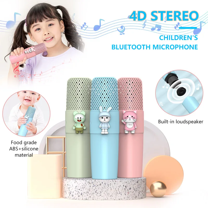 

Портативный Bluetooth микрофон для караоке профессиональный беспроводной мини детский конденсаторный микрофон ручной студийный KTV для смартфо...