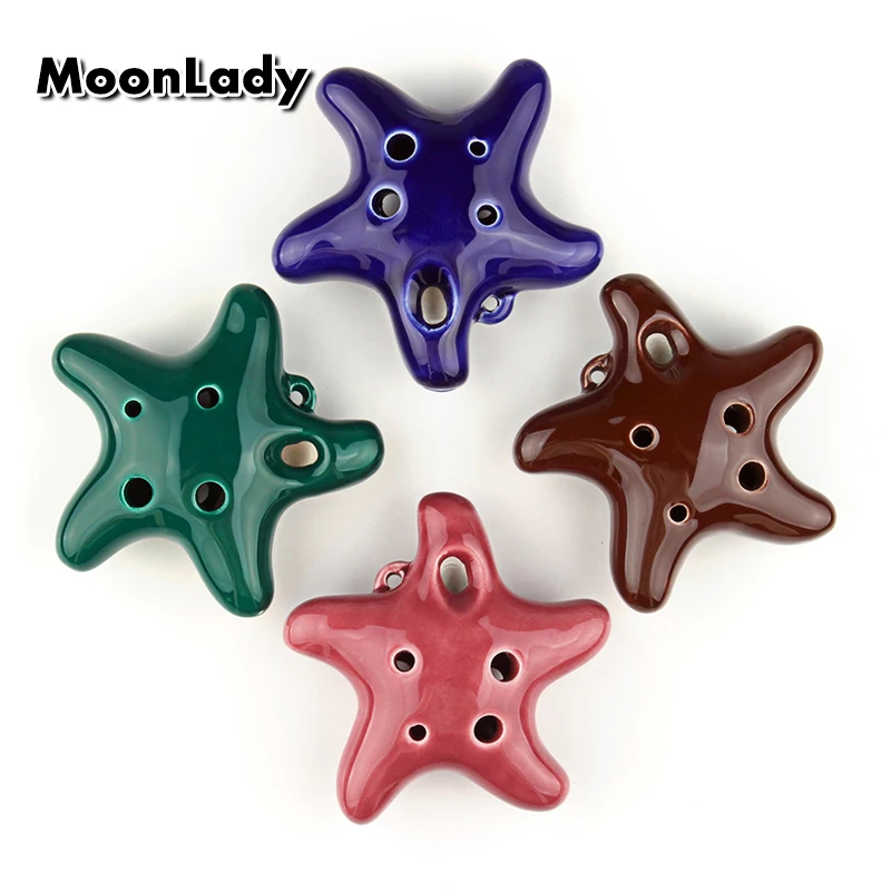 

4 цвета, окарина, 6 отверстий, маленькая морская звезда, окарина альт С тон, для начинающих, окарина, туристический сувенир, Обучающие игрушки,...