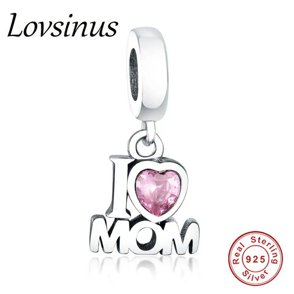 Подходят для береклей европейские Оригинальные 925 Серебряные буквы LOVE MOM