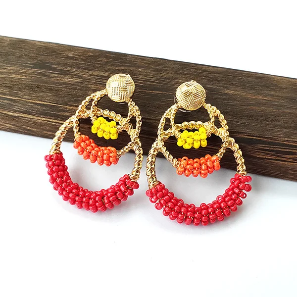 5 пар круговые женские сережки с подвесками шпагат круглые бусы серьги подвески