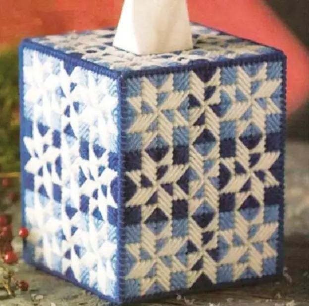Коробка для вышивания с изображением снега 12x12x14 см | Дом и сад