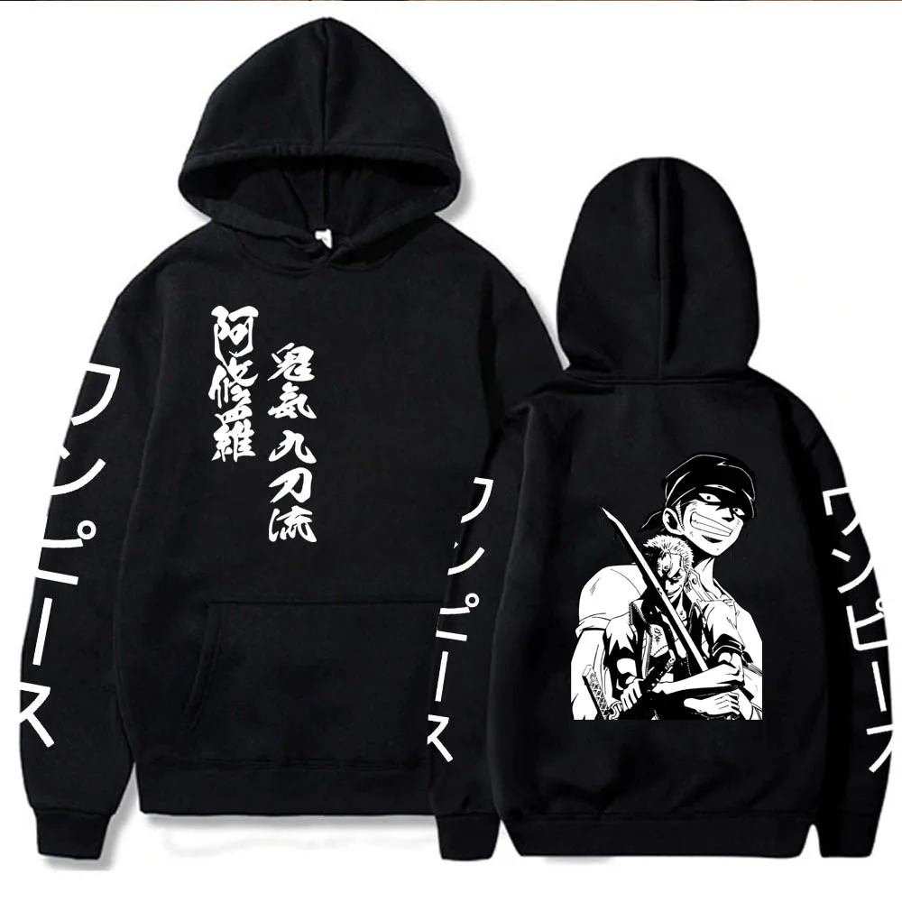 

Funny Anime One Piece Hoodies Men Women Long Sleeve Sweatshirt Roronoa Zoro Tops Clothes
