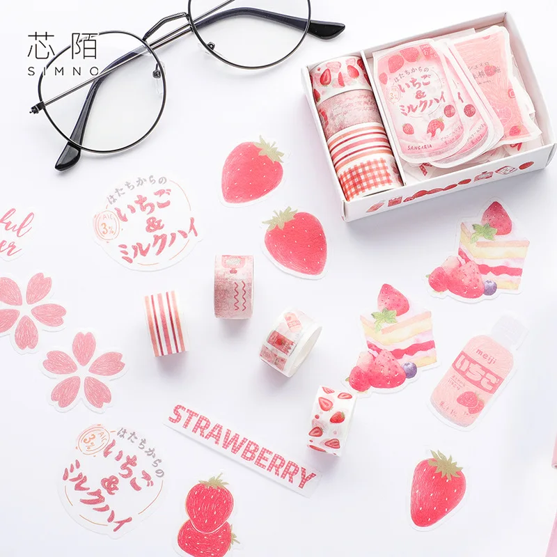 

Kawaii Fruit Washi Tape Sticker Set For Scrapbooking DIY Decorative Adhesive Tape Japanese Stationery Material School Supplies