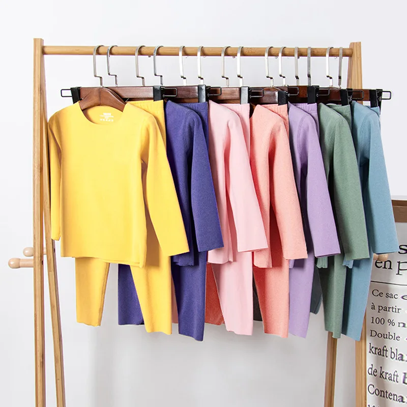 

Детская Пижама для мальчиков и девочек теплая осенняя одежда и длинные брюки нижнее белье на осень и зиму плюс бархатный комплект